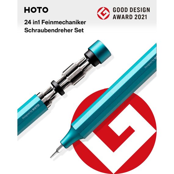 HOTO Feinmechaniker Schraubendreher Set, 24 in 1 Magnetisch Präzisions Schraubendreher Bits Set, Min Schraubenzieher Werkzeug Satz für Handy Laptop PC Brille Uhr, Klein 12 cm×1.66 cm, Grün