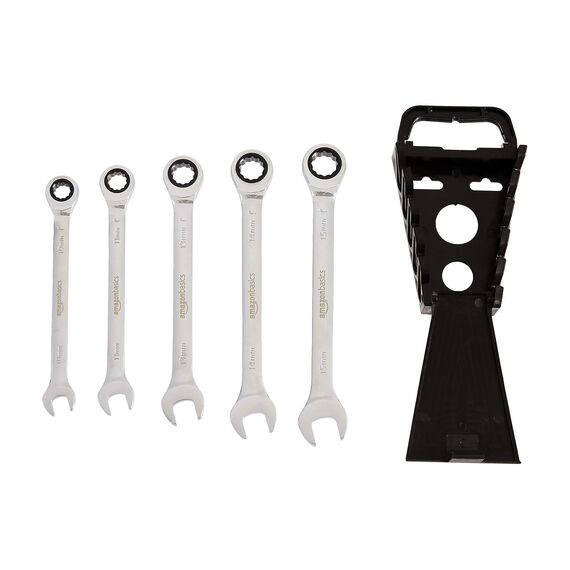 Wera Kraftform Kompakt 20 mit Tasche, 7-teilig, 05051021001 & Amazon Basics Ratschenschlüssel-Set, metrisch, 5-teilig