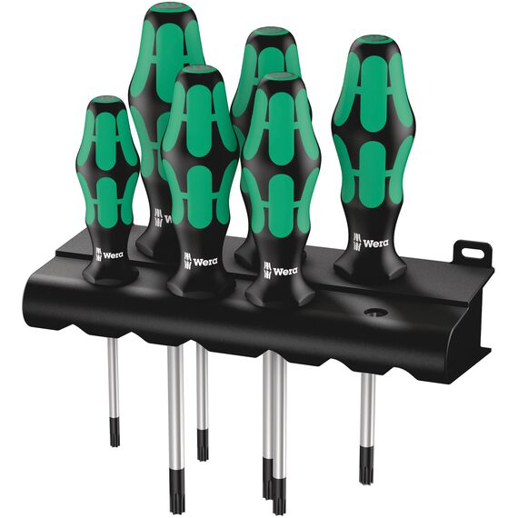 Wera 367/6 Schraubendrehersatz Kraftform Plus TORX® + Rack, 6-teilig, 05028062001 & 05006147001 160 i/7 Rack, VDE Isolierter Schraubendreher Satz, 7-teilig