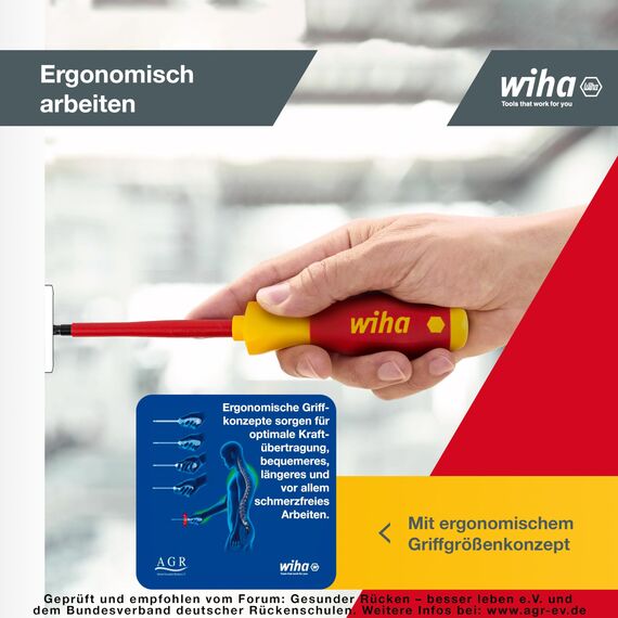 Wiha Schraubendreher Set SoftFinish® electric Schlitz I Phillips I 7-teilig - Elektriker-Werkzeug I isolierte VDE-Schraubenzieher für sicheres Arbeiten bis 1000V AC (00834)