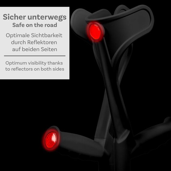 1 Paar Krücken Schwarz Klassiker 140 Kg Unterarmgehstützen von Ossenberg mit Ergo Softgriff Gehhilfen pulox-Design Schwarz