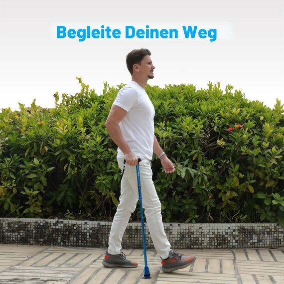 HEALTHBAZAAR Alle Gelände Gehstock für Männer und Frauen, Leicht, Faltbar, Verstellbar, Stoßdämpfung, Zusammenklappbarer Gehstock für Senioren und Erwachsene (Romance Lila)