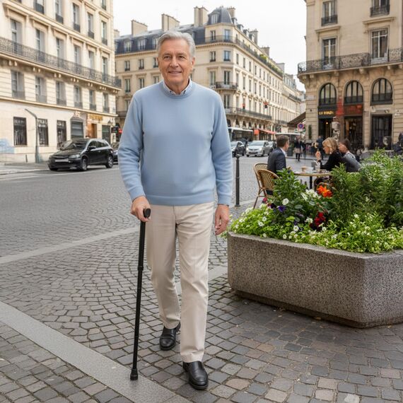 PEPE Mobility Gehstock Klappbar für Herren und Damen, Höhenverstellbarer Spazierstock für Senioren, Faltbare Gehhilfe aus Leichtem Aluminium, Gehstöcke für Erwachsene
