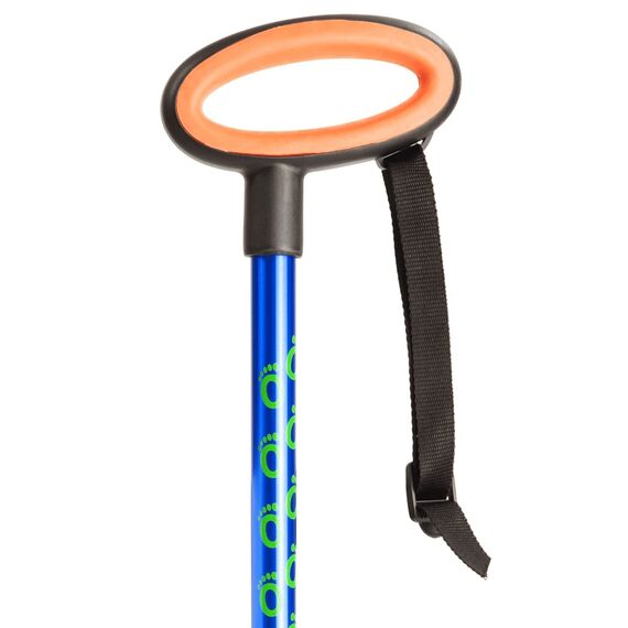 Flexyfoot Shock Absorbing Oval Handle Walking Stick - Blue - Improves Safety, Improves Grip, Reduces Shocks & Jarring