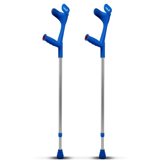 1 Paar Krücken Blau Klassiker 140 Kg Unterarmgehstützen von Ossenberg mit Ergo Softgriff Gehhilfen pulox-Design Blau