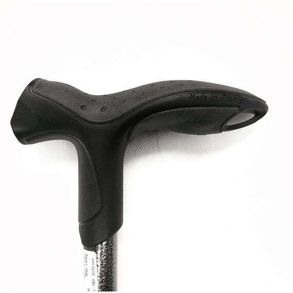 FDI - Gehstock für Senioren Soft Step. Höhenverstellbarer Gehstock für Senioren mit Rutschfester Spitze und gepolstertem Griff. Aus Aluminium. Farbe schwarz. Einheitsgröße