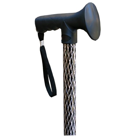 Luxuriöser Damen-Gehstock mit Gravur, geätzt, verstellbar, mit weichem Gel-Griff, ergonomischer Griff für Damen, 64,8 cm – 90,2 cm, Schwarz