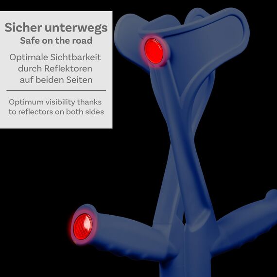 1 Paar Krücken Blau Klassiker 140 Kg Unterarmgehstützen von Ossenberg mit Ergo Softgriff Gehhilfen pulox-Design Blau
