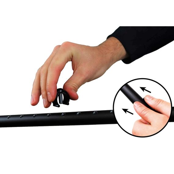 KMINA Unterarmgehstützen (2 Stück), Krücken für Erwachsene, Schwarz, Orthopädische Gehhilfe für Senioren, Höhenverstellbar, Robuste Gehstützen aus Aluminium, Ergonomische - Hergestellt in Europa