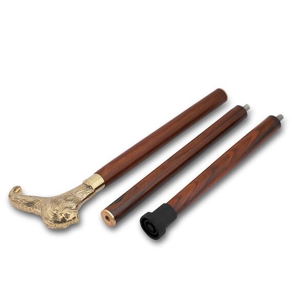 Ajuny Walking Stöcke für Männer Frauen Senioren hölzerne Stöcke mit abnehmbaren Messing Löwe Design Griff goldenen Finish dekorative Stock Geschenke 36 Zoll