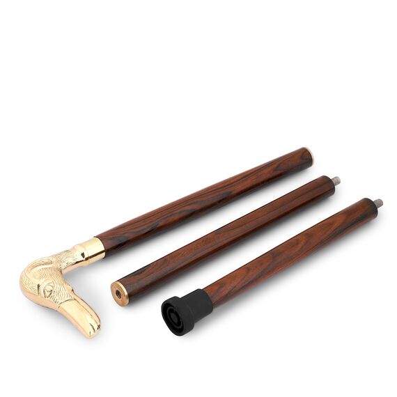 Ajuny Gehstock aus Massivholz 36" (91 cm) – Leichter, zerlegbarer Spazierstock mit handgefertigtem Messinggriff, ergonomischem Griff, reisetauglich, Vintage-Stil, Geschenk für Herren, Damen & Senioren