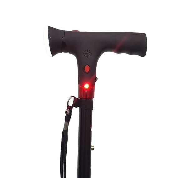 GiMa 43050 Gehstock mit Licht von Sicherheit, Typ Herren, Schwarz
