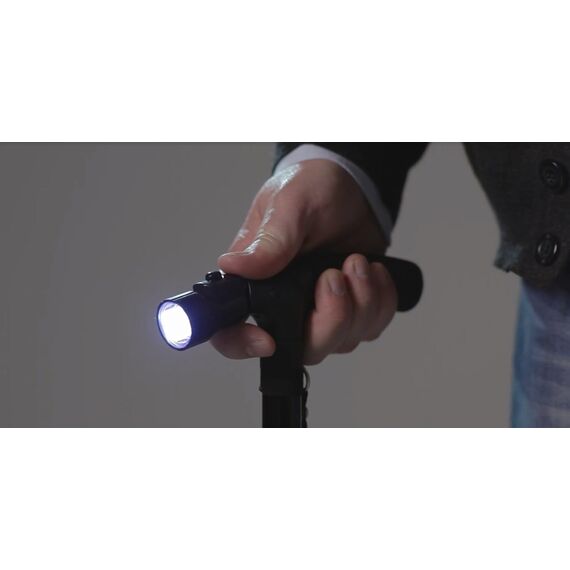 Ducomi Gehstöcke Spazierstock Trusty Cane mit LED-Licht, Höhenverstellbar und Klappbar