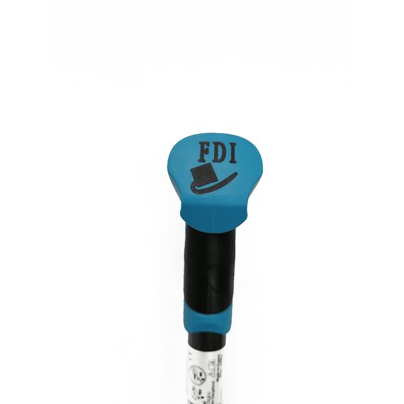 FDI - Gehstock für Senioren Soft Step. Höhenverstellbarer Gehstock für Senioren mit Rutschfester Spitze und gepolstertem Griff. Aus Aluminium. Farbe blau. Einheitsgröße.