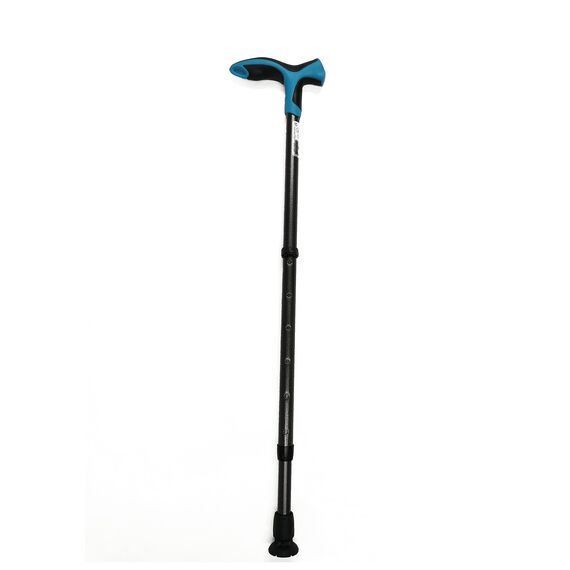 FDI - Gehstock für Senioren Soft Step. Höhenverstellbarer Gehstock für Senioren mit Rutschfester Spitze und gepolstertem Griff. Aus Aluminium. Farbe blau. Einheitsgröße.