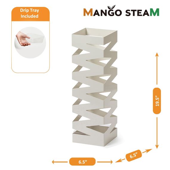 Mango Steam Groß Schirmhalter für den Flur (Zick-Zack, Weiß)