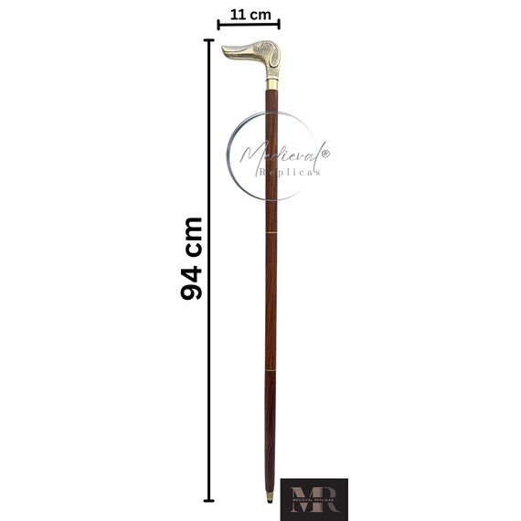 37" Premium Quality Rosewood Canes and Walking Sticks Brown & Golden, Solid Brass Dachshund Dog Head Handle - Wooden Stylish Walking Cane Fashion Statement - 12 Days of Deals