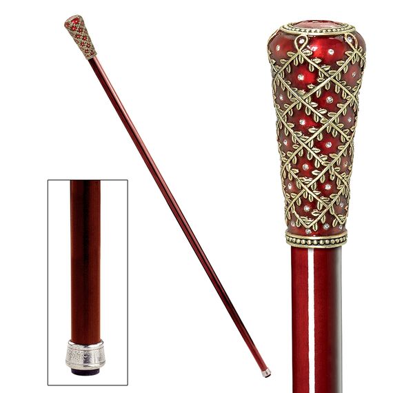 Design Toscano FH224 Die Kaiserliche Sammlung: Lorbeerkranz imRomanov-Stil Premium-Emaille-Gehstock