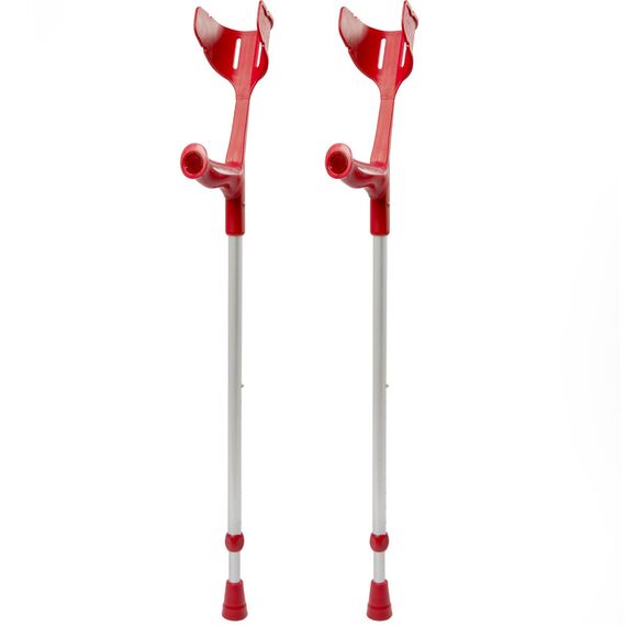 pulox - Magic-Soft - forearm crutch with soft-grip - max. 130 kg - pair (2 pcs) - Rot