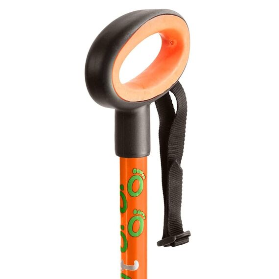 Flexyfoot Shock Absorbing Oval Handle Walking Stick - Orange - Improves Safety, Improves Grip, Reduces Shocks & Jarring