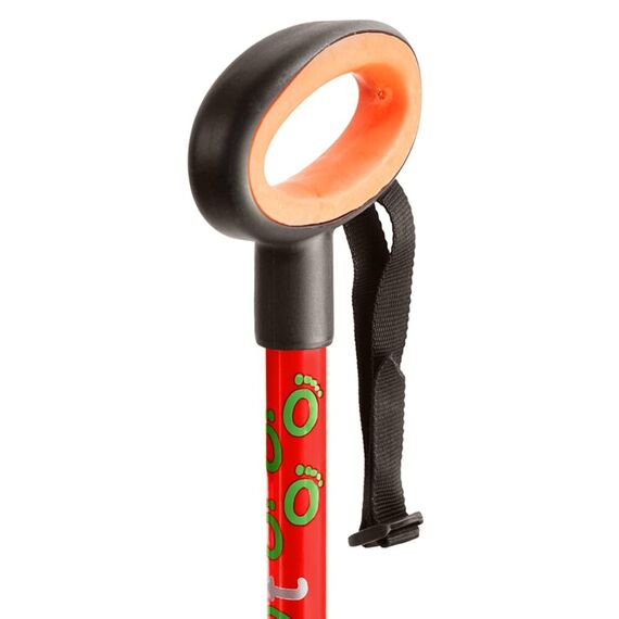 Flexyfoot Shock Absorbing Oval Handle Walking Stick - Red - Improves Safety, Improves Grip, Reduces Shocks & Jarring