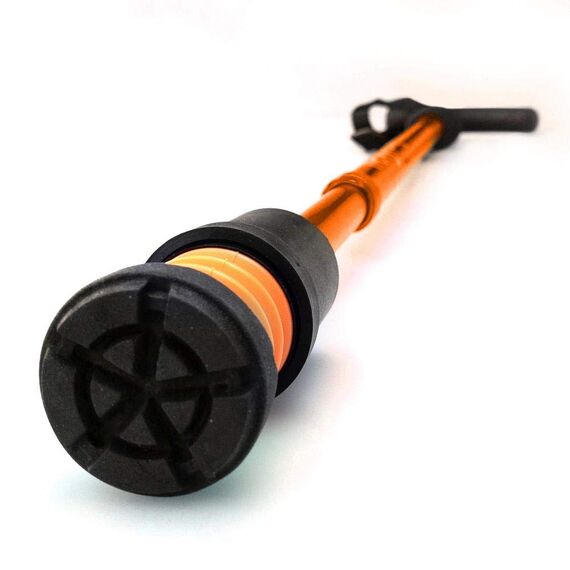 Flexyfoot Shock Absorbing Derby Handle Folding Walking Stick - Orange - Improves Safety, Improves Grip, Reduces Shocks & Jarring