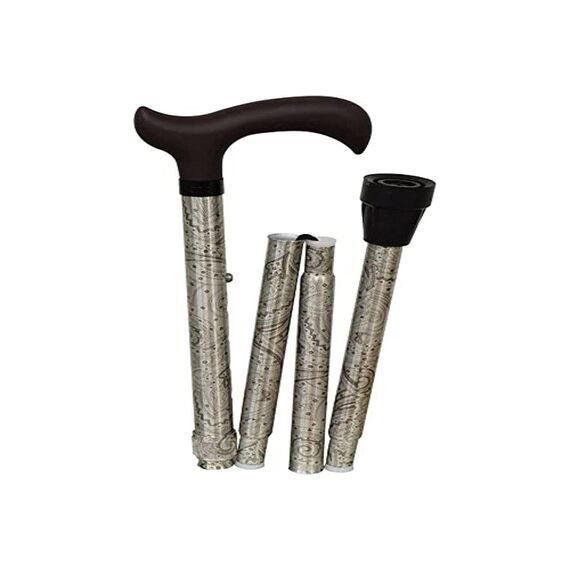 Gehstock aus Aluminium, ausziehbar und faltbar, Beige