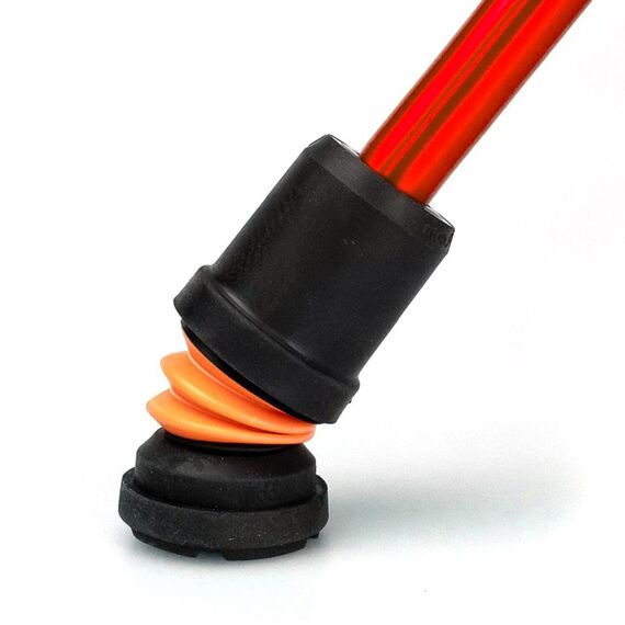 Flexyfoot Shock Absorbing Oval Handle Walking Stick - Red - Improves Safety, Improves Grip, Reduces Shocks & Jarring