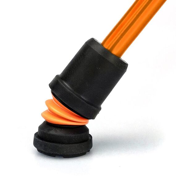 Flexyfoot Shock Absorbing Oval Handle Walking Stick - Orange - Improves Safety, Improves Grip, Reduces Shocks & Jarring