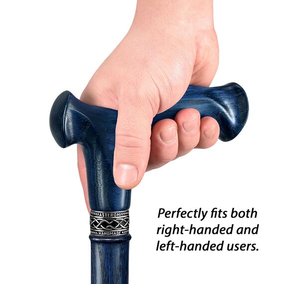 Asterom Ergonomischer Gehstock, elegant, handgefertigt, für Senioren, aus frischem Holz (Indigo, 36 Zoll)