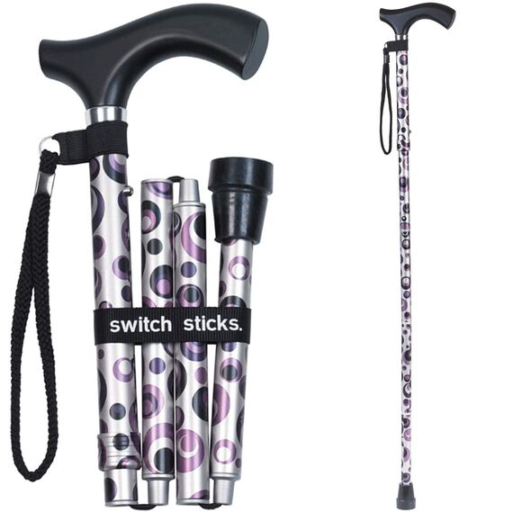 Switch Sticks Gehstock Storm-Design, höhenverstellbar und zusammenklappbar