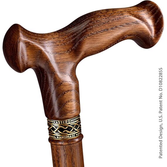 Asterom Gehstock - Handgefertigte Ergonomische Holzstöcke für Männer & Frauen - Einzigartige Holz Gehstöcke für Senioren (Karamell, 84.8 cm)