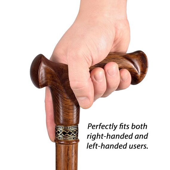 Asterom Gehstock für Männer & Frauen - Ergonomisch Handgefertigt - Cooler Gehstock für Senioren Stilvolle Holzstöcke (Karamell, 91.4 cm)
