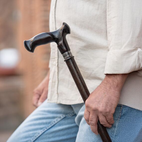 Asterom Walking Cane - Handgefertigte Ergonomische Gehstöcke für Männer - Hölzerne Gehstöcke für Senioren, Einzigartig (Walnuss, 38 Zoll)