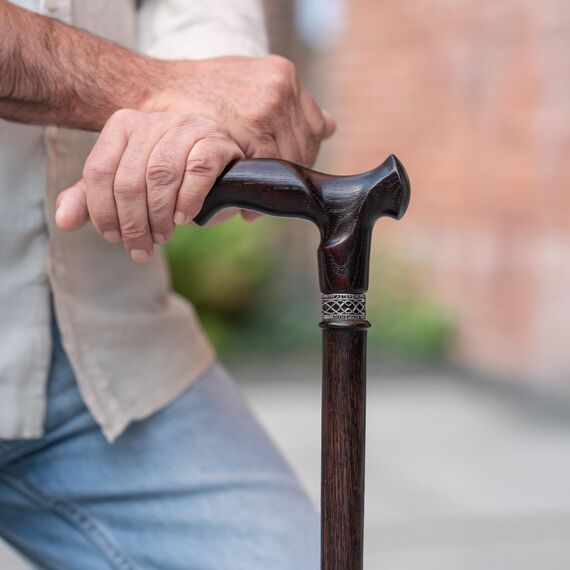 Asterom Walking Cane - Handgefertigte Ergonomische Gehstöcke für Männer - Hölzerne Gehstöcke für Senioren, Einzigartig (Walnuss, 38 Zoll)