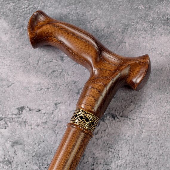 Asterom Gehstock - Handgefertigte Ergonomische Holzstöcke für Männer & Frauen - Einzigartige Holz Gehstöcke für Senioren (Karamell, 84.8 cm)