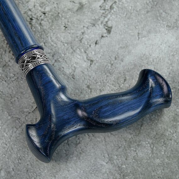 Asterom Ergonomischer Gehstock, elegant, handgefertigt, für Senioren, aus frischem Holz (Indigo, 36 Zoll)