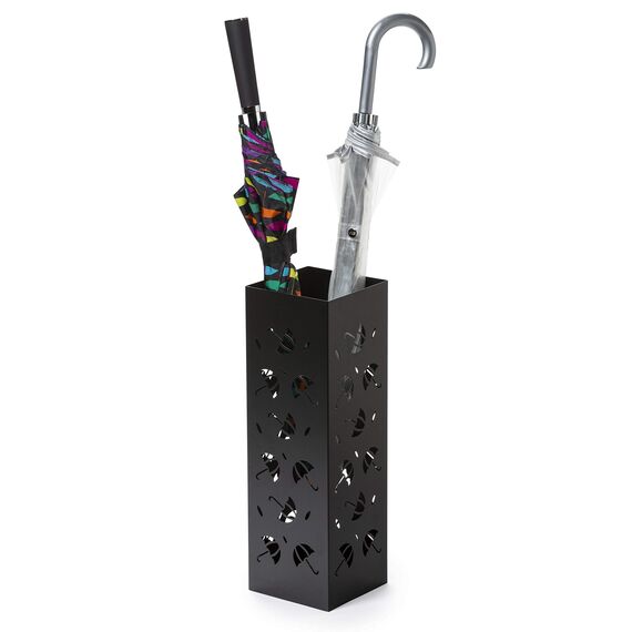 Mango Steam Quadratisch Schirmständer/Regenschirmständer/Regenschirmhalter, Brollies Motiv, Schwarz