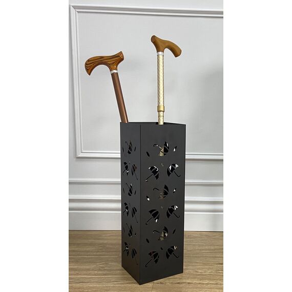 Mango Steam Quadratisch Schirmständer/Regenschirmständer/Regenschirmhalter, Brollies Motiv, Schwarz