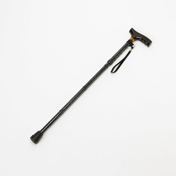 Homecraft Folding Coloured Walking Stick with Wooden Handle, Lightweight Adjustable Walking Cane for Balance, Mobility Aid, Grey Marble, 735-825mm