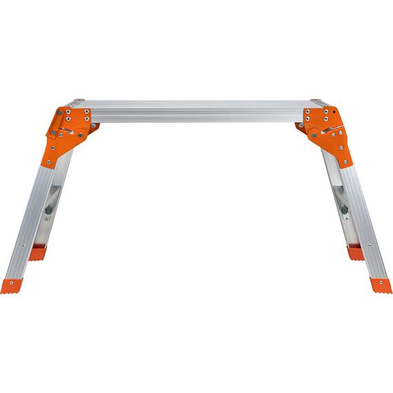 ???????????????????????????????????? Arbeitsplattform CF-107A | ???? ???????????????????? ???????????????????????????????? - Alu Leiter - Klappbar - Bis 150 kg - Arbeitsbühne mit Plattform - Trittleiter - Werkbank - Klappleiter (Silber/Orange)