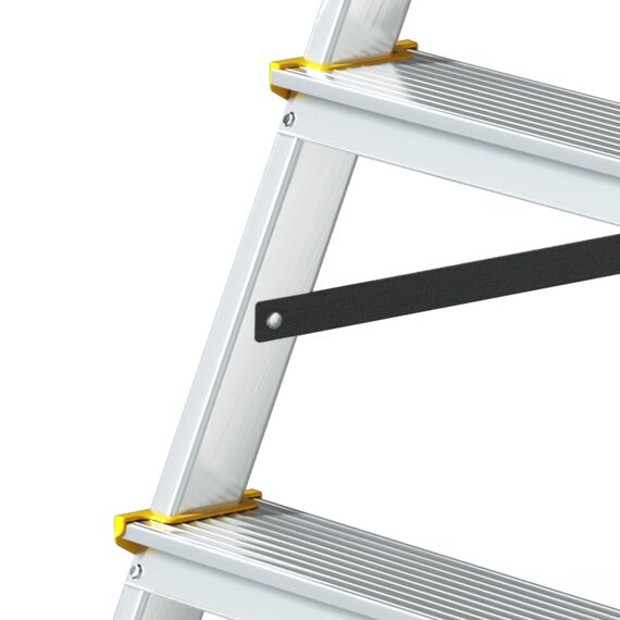 Drabest Klappleiter Leiter Klappbar 2 x 3 Stufen Alu Trittleiter Beidseitig bis 150 kg Belastbar Haushaltsleiter