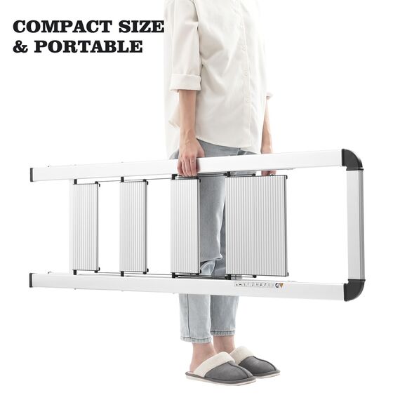 KINGRACK Leiter Aluminium, Trittleiter 4 stufen klappbar, leiter 4 stufen mit Handlauf, rutschfeste Haushaltsleiter mit Klappsicherung, Aluleiter Belastbar bis 150 kg, für Zuhause, Büro, Garten,Silber