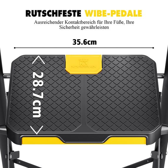 KINGRACK Leiter 4 Stufen, trittleiter 4 Stufen klappbar, mit rutschfestem, breitem Pedal und Handläufen, leichte Haushaltsleiter für Ihre Küche, Speisekammer, Schränke, Büro (Schwarz)