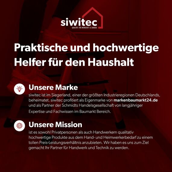 siwitec Trittleiter 2 x 2 Stufen, Alu Klapptritt, leichte Aluminium Leiter beidseitig begehbar, Haushaltsleiter bis 150 kg belastbar, Stufenleiter TÜV Zertifiziert