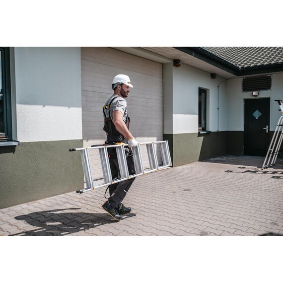 DRABEST Trittleiter Klapptritt Aluleiter mit 6 Stufen Beidseitig Leiter bis 150 kg Belastbar Stehleiter, Haushaltsleiter