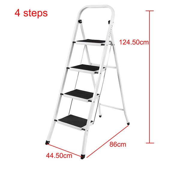 4 Stufen Klappleiter Trittleiter Klappbar Tragbare kompakte Leiter Rutschfeste Matte Einfache Aufbewahrung Stehleiter für Home Kitchen Office DIY 150 kg max Belastung