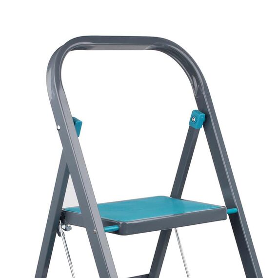 Beldray LA024510TQFEU7 3 Stufen Leiter - Klappbar/kompakt 105cm hohe Tritthocker, 150kg max Trittleiter mit Handläuf, rutschfeste Stehleiter, Leicht für außen/innen Reinigung, Dekorieren, Lackieren