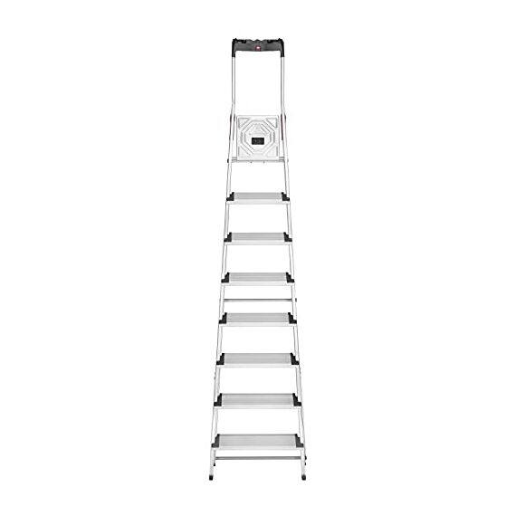Hailo ProfiStep XXL Sicherheitsleiter, faltbar, Aluminium, 8 Stufen, extra breit
