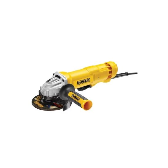 Dewalt 125 mm Winkelschleifer (1.010 W) DWE4203 (Epoxidharz gepanzerte Motorwicklung, Sanftanlauf, Totmann-Schalter, inkl. Schutzhaube, Zusatzhandgriff, Spannflansch u. -mutter, Montagewerkzeug)